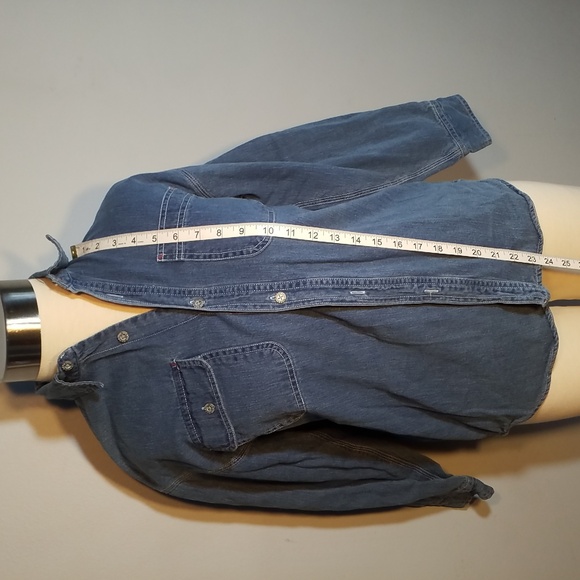 GAP LINED DENIM SHIRT M Plaid Flannel - Picture 2 of 7